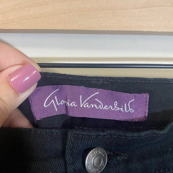 Gloria Vanderbilt Amanda Stretch High Rise Straight Leg Jeans Black Sz 12 Short - Picture 6 of 12